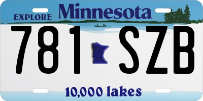 MN license plate 781SZB