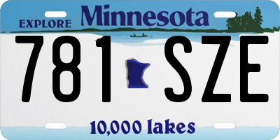 MN license plate 781SZE