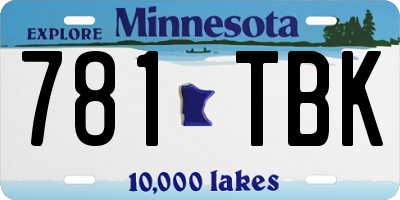 MN license plate 781TBK