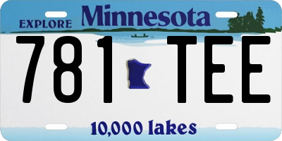 MN license plate 781TEE