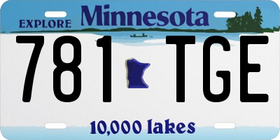MN license plate 781TGE