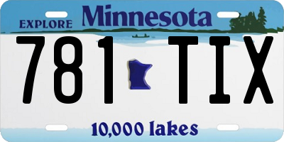 MN license plate 781TIX