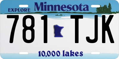 MN license plate 781TJK