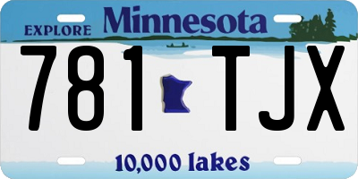 MN license plate 781TJX
