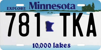 MN license plate 781TKA