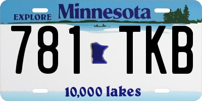 MN license plate 781TKB
