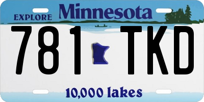 MN license plate 781TKD