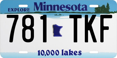 MN license plate 781TKF
