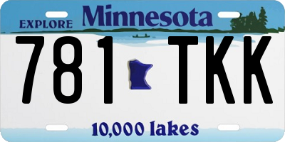 MN license plate 781TKK