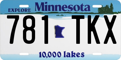 MN license plate 781TKX
