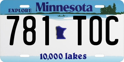 MN license plate 781TOC