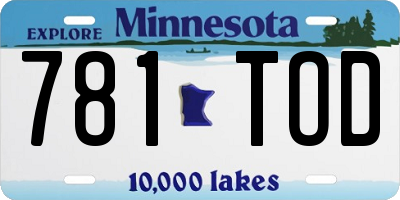 MN license plate 781TOD
