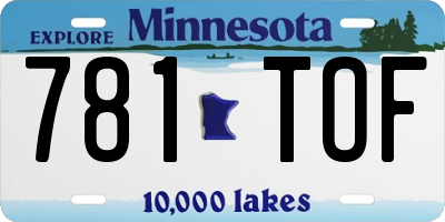 MN license plate 781TOF