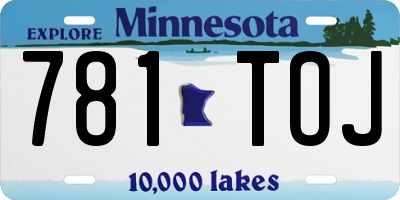 MN license plate 781TOJ