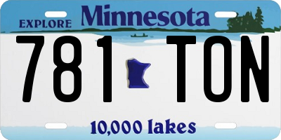 MN license plate 781TON