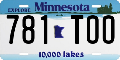 MN license plate 781TOO