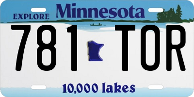 MN license plate 781TOR