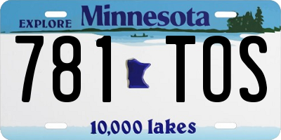 MN license plate 781TOS
