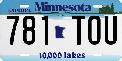 MN license plate 781TOU