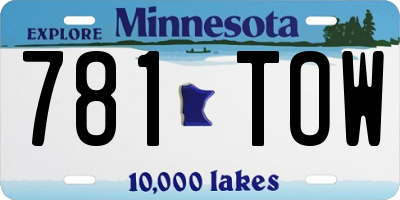 MN license plate 781TOW