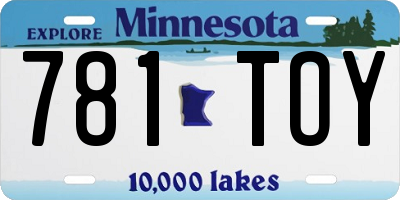 MN license plate 781TOY