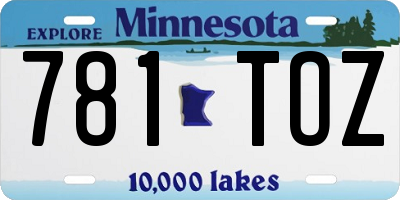 MN license plate 781TOZ