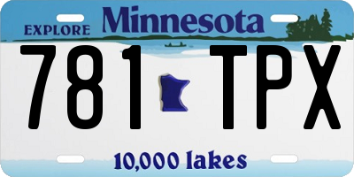 MN license plate 781TPX