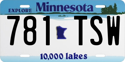 MN license plate 781TSW