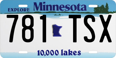 MN license plate 781TSX