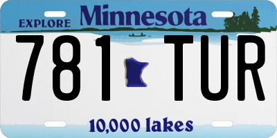 MN license plate 781TUR