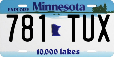MN license plate 781TUX