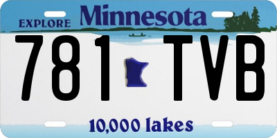 MN license plate 781TVB