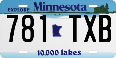 MN license plate 781TXB