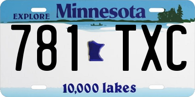 MN license plate 781TXC