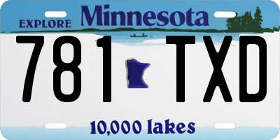 MN license plate 781TXD