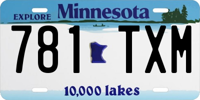 MN license plate 781TXM