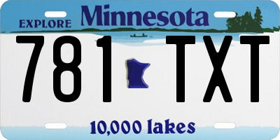 MN license plate 781TXT