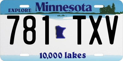 MN license plate 781TXV