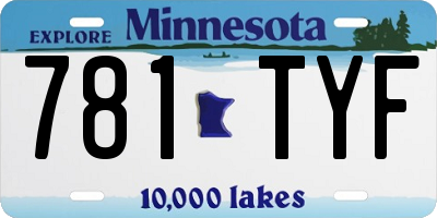 MN license plate 781TYF