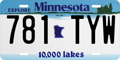 MN license plate 781TYW