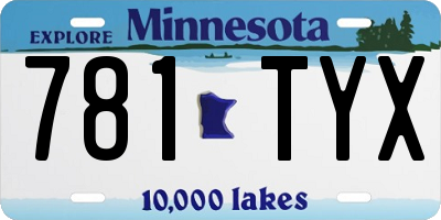 MN license plate 781TYX