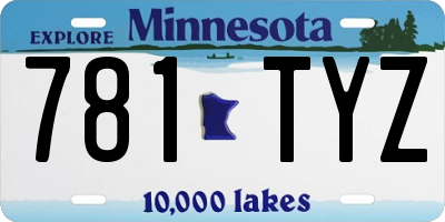 MN license plate 781TYZ