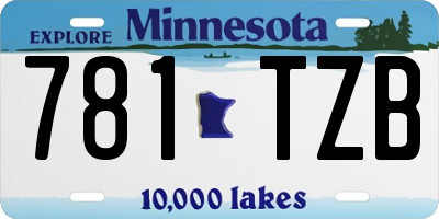 MN license plate 781TZB