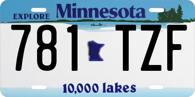 MN license plate 781TZF
