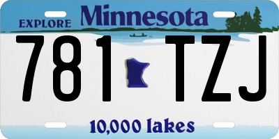 MN license plate 781TZJ
