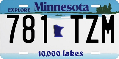 MN license plate 781TZM