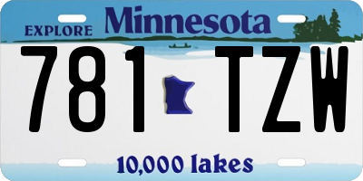 MN license plate 781TZW