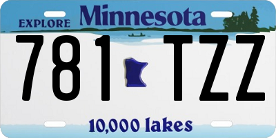 MN license plate 781TZZ