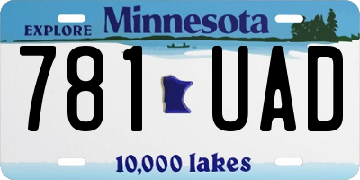 MN license plate 781UAD