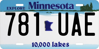 MN license plate 781UAE